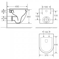 Унитаз Fubini FB001 + смеситель Odenberg GB001CR