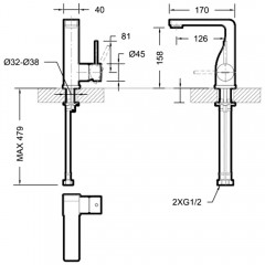 Смеситель для раковины Bravat Arc F16061C-2-ENG