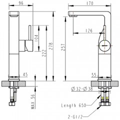 Смеситель для раковины Bravat Arc F16061C-A2-ENG