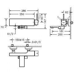 Смеситель для ванны Bravat Arc F66061C-01A-ENG