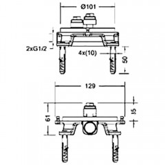 Скрытая часть смесителя Bravat Built-in D9102N-ENG