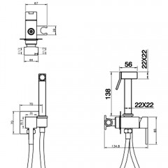 Смеситель с гигиеническим душем встраиваемый Felice 3515 nichel