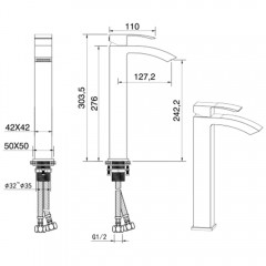 Смеситель для раковины Felice 1025 cromo
