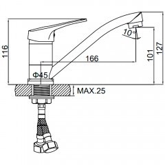 Смеситель для кухни Ledeme H13 L4513-2