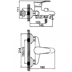 Смеситель для ванны Ledeme H14 L3014