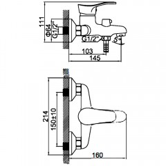Смеситель для ванны Ledeme H14 L3014-B