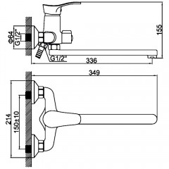 Смеситель универсальный Ledeme H14 L2214