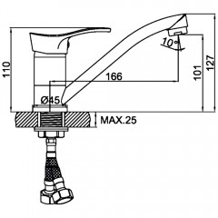 Смеситель для кухни Ledeme H14 L4514B-2