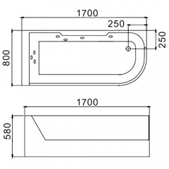 Ванна акриловая WeltWasser Alster 170x80 WT R
