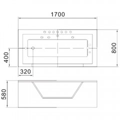 Ванна акриловая WeltWasser Gotleuba 170x80 WT R