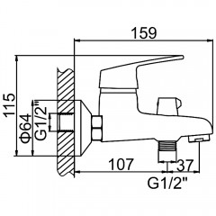 Смеситель для ванны Ledeme H16 L3016