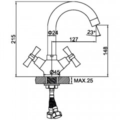 Смеситель для раковины Ledeme H22 L1122-2