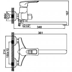 Смеситель универсальный Ledeme H25 L2202b-25
