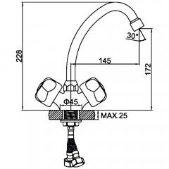 Смеситель для кухни Ledeme H26 L4126-2