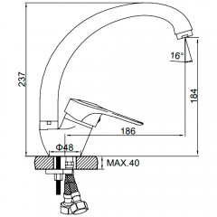 Смеситель для кухни Ledeme H28 L4128-B