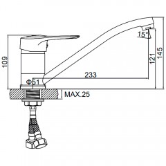 Смеситель для кухни Ledeme H28 L4928-B