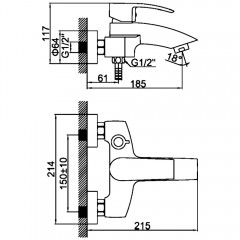 Смеситель для ванны Ledeme H43 L3243