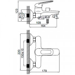Смеситель для ванны Ledeme H48 L3248