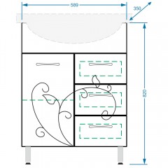 Тумба под раковину Stella Polar Фантазия 65 SP-00000228