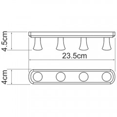 Планка с 4-мя крючками WasserKRAFT K-1074BLACK