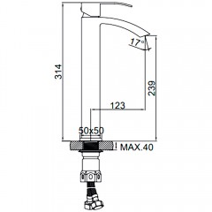 Смеситель для раковины Ledeme L1155B-15