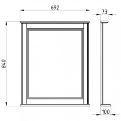Зеркало ASB-Woodline Венеция 70 белый массив ясеня
