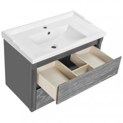Тумба под раковину ASB-Woodline Лорена 80 grigio массив ясеня
