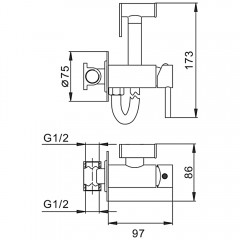 Унитаз Cerutti Ortler aria B-2380-3 + смеситель Frap F7505-2