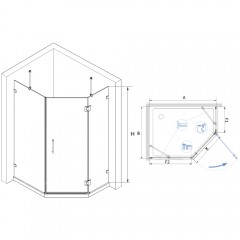 Душевое ограждение RGW Hotel HO-092R 120x100 350609200-11R
