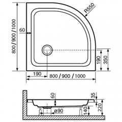 Поддон акриловый RGW Acryl STYLE-P 80x80 16180488-11