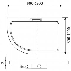 Поддон из литьевого мрамора RGW Marble GWS-41R 100x80 03150480-01R