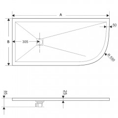 Поддон из искусственного камня RGW Stone ST/AL-W 120x80 16154128-01L