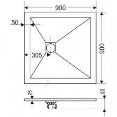 Поддон из искусственного камня RGW Stone ST-Be 90x90 16152099-03