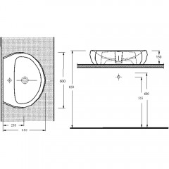Раковина накладная beWash Bekinger 87601101 белый глянцевый