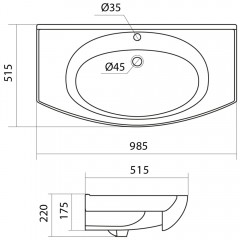Тумба с раковиной ASB-Mebel Мессина 100/3