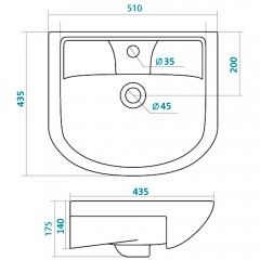 Тумба с раковиной ASB-Mebel Мессина 50 (Santek)