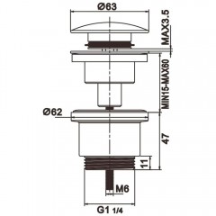 Донный клапан Rose RS31Q