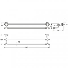 Полотенцедержатель двойной Rose RG1127Q