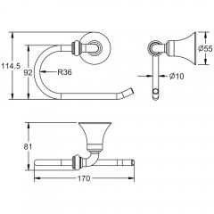 Держатель туалетной бумаги Rose RG1205