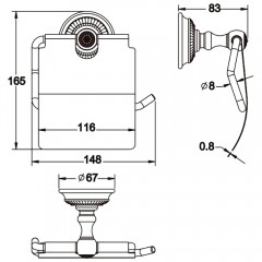 Держатель туалетной бумаги Rose RG1405Q