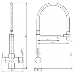 Смеситель для кухни Kern 2074 matt gun black