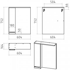Зеркало-шкаф Misty Крафт 60 L П-Кра-02060-011Л
