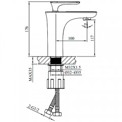 Смеситель для раковины AltroBagno Aperto 0121 Bi