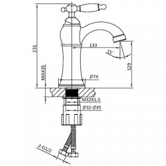 Смеситель для раковины AltroBagno Opera 0117 CrGi