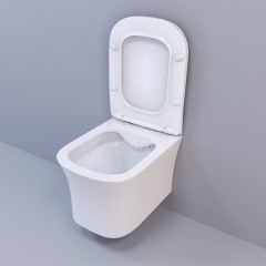 Инсталляция Cerutti CR555 + кнопка смыва CR05BK + унитаз Marmolada CT7778 безободковый с сиденьем
