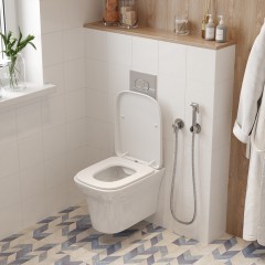 Инсталляция Cerutti CR555 + кнопка смыва CR05CH + унитаз Ami CT8780 безободковый с сиденьем