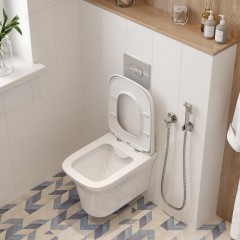 Инсталляция Cerutti CR555 + кнопка смыва CR05CH + унитаз Ami CT8780 безободковый с сиденьем