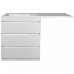 Тумба с раковиной Style Line ElFante Даллас 150 напольная белый (3 ящика) L