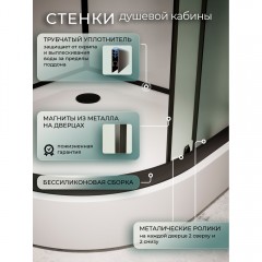 Душевая кабина Frank F412L black без крыши