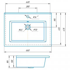 Тумба с раковиной ASB-Mebel Белмонти 65 белый